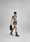 Tiyung Distressed Camo Short Denim Pants