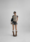 Tiyung Distressed Camo Short Denim Pants