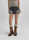 Tiyung Distressed Camo Short Denim Pants
