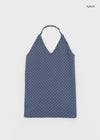Carinang Dot Halter Sleeveless Top