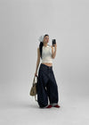 Levond Nonpade Wide Denim Pants
