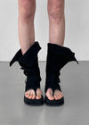 Pitching Buckle Suede Thong Mid Boots