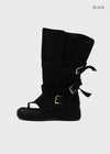 Pitching Buckle Suede Thong Mid Boots