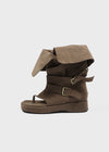 Pitching Buckle Suede Thong Mid Boots