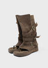 Pitching Buckle Suede Thong Mid Boots