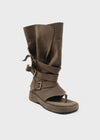 Pitching Buckle Suede Thong Mid Boots