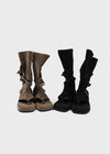 Pitching Buckle Suede Thong Mid Boots