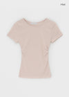 Melking Slim Shirring Short Sleeve Tee