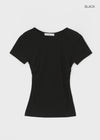 Melking Slim Shirring Short Sleeve Tee