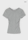 Melking Slim Shirring Short Sleeve Tee