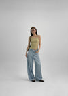 Elton Summer Washing Wide Denim Pants