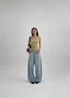 Elton Summer Washing Wide Denim Pants