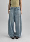 Elton Summer Washing Wide Denim Pants
