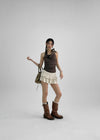 Hevill Tiered Mini Skirt Pants