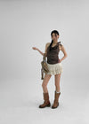 Hevill Tiered Mini Skirt Pants