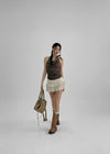 Hevill Tiered Mini Skirt Pants