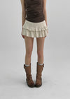 Hevill Tiered Mini Skirt Pants