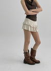 Hevill Tiered Mini Skirt Pants