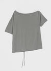 Doomit Shirring Loose Fit Off-Shoulder Short Sleeve Tee