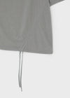 Doomit Shirring Loose Fit Off-Shoulder Short Sleeve Tee