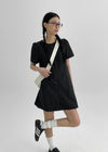 Kellova Nylon Short Sleeve Mini Dress