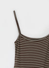 Cammel Stripe Layered Sleeveless Mini Dress