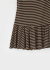 Cammel Stripe Layered Sleeveless Mini Dress