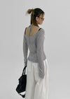 Été Distressed Strap Long Sleeve Tee