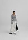 Été Distressed Strap Long Sleeve Tee