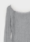 Été Distressed Strap Long Sleeve Tee