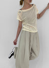 Hinz Basic Off-Shoulder Short Sleeve Tee