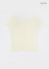 Hinz Basic Off-Shoulder Short Sleeve Tee
