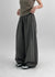 (UNISEX) Bagging Rivet Nylon Wide String Pants
