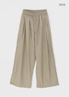 (UNISEX) Bagging Rivet Nylon Wide String Pants