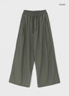 (UNISEX) Bagging Rivet Nylon Wide String Pants
