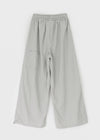 (UNISEX) Bagging Rivet Nylon Wide String Pants