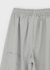 (UNISEX) Bagging Rivet Nylon Wide String Pants