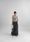 Tibolling Rounding String Sleeveless Top (Built-in Cap)