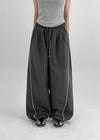 Parting Folding Line Nylon String Pants