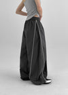 Parting Folding Line Nylon String Pants