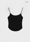 Tibolling Rounding String Sleeveless Top (Built-in Cap)
