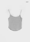 Tibolling Rounding String Sleeveless Top (Built-in Cap)