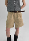 Olidin Patch Pintuck Half Pants