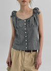 Naoming Check Sleeveless Blouse