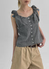 Naoming Check Sleeveless Blouse