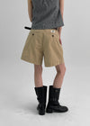 Olidin Patch Pintuck Half Pants