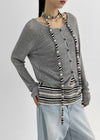 Sophien Round Neck Ribbed Summer Cardigan