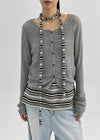 Sophien Round Neck Ribbed Summer Cardigan