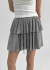 Rayssin Stripe Tiered Mini Skirt