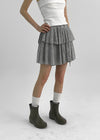 Rayssin Stripe Tiered Mini Skirt